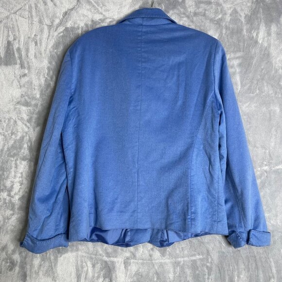 Lafayette 148 Loro Piana Wool Angora Blazer Jacket Women's 14 Blue 3 Button - Picture 2 of 14